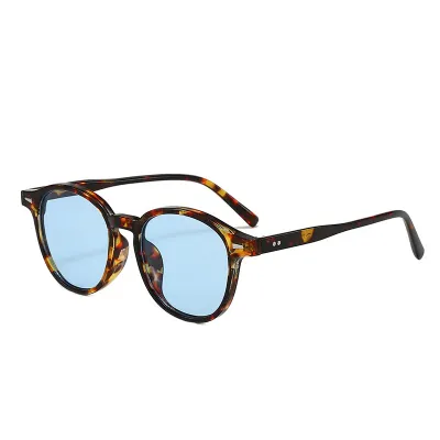 Women Fashion Retro Round Rice Nail AC Lens PC Frame Sunglasses