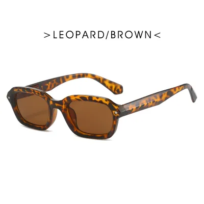 Women Vintage Narrow Frame Square Sunglasses