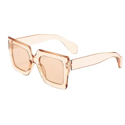 Women Fashion Large Square Box Sunglasses PC Frame