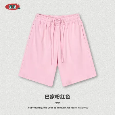 Men Fashion Casual Solid Color Loose Pure Cotton Shorts
