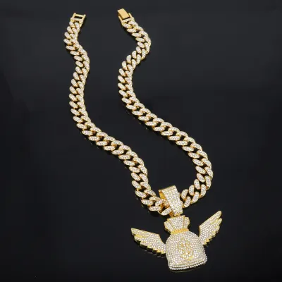 Personalized Hip Hop Rhinestone Alloy Coarse Necklace