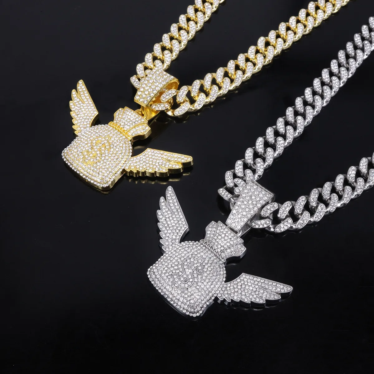 Personalized Hip Hop Rhinestone Alloy Coarse Necklace
