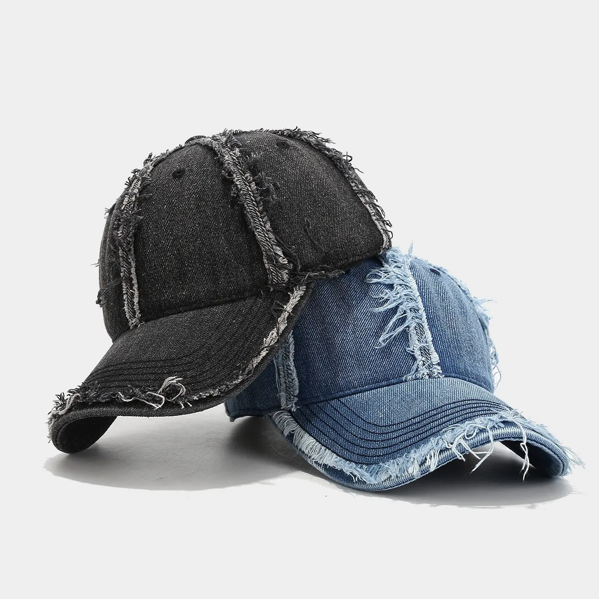 Distinctive Street Stitching Rag Denim Baseball Cap