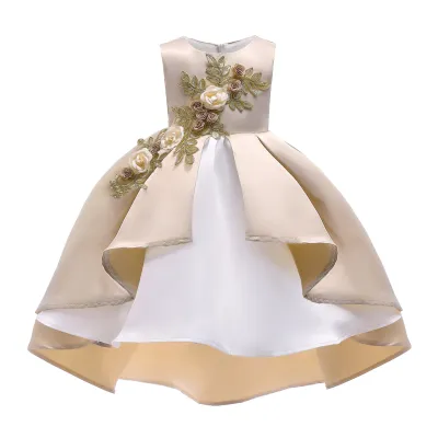 Toddler Kids Girl Fashion Embroidered Floral Party Princess Sleeveless Dress