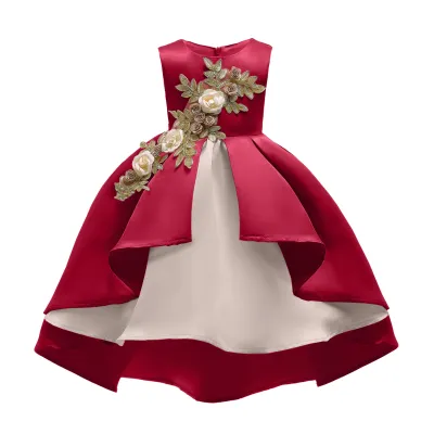 Toddler Kids Girl Fashion Embroidered Floral Party Princess Sleeveless Dress