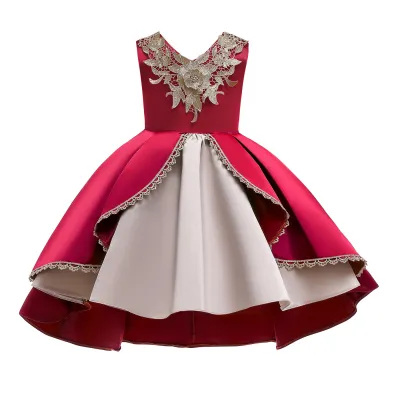 Toddler Kids Girl Fashion Embroidered Floral Party Princess Sleeveless Dress