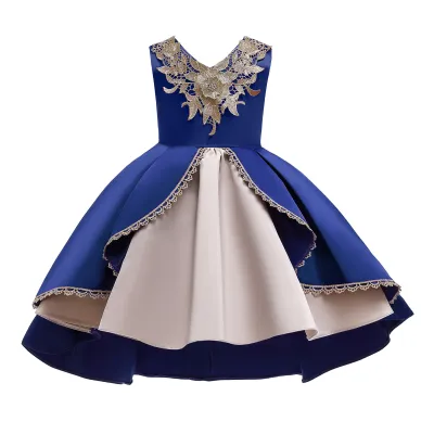 Toddler Kids Girl Fashion Embroidered Floral Party Princess Sleeveless Dress