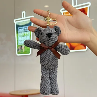 Women Fashion Cute Plush Teddy Bear Doll Pendant Keychain