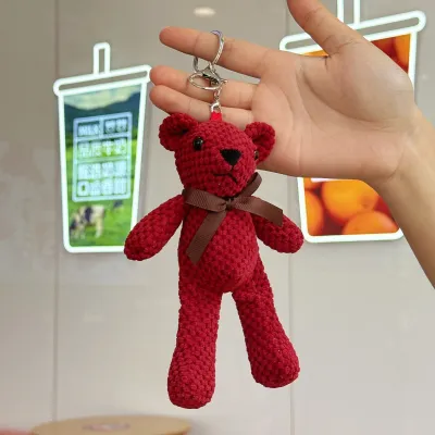 Women Fashion Cute Plush Teddy Bear Doll Pendant Keychain