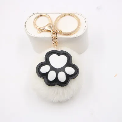 Women Fashion Cute Cat's Claw Fur Ball Pendant Keychain
