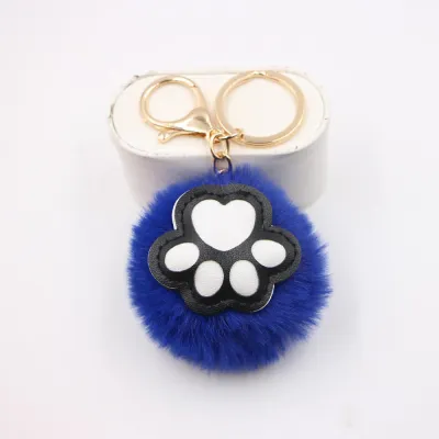 Women Fashion Cute Cat's Claw Fur Ball Pendant Keychain