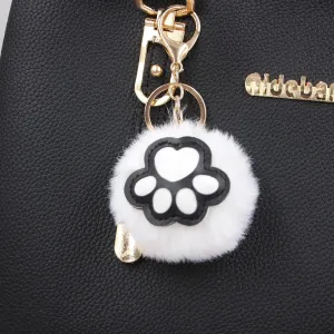 Women Fashion Cute Cat's Claw Fur Ball Pendant Keychain