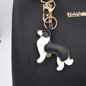 Women's Fashion Cute PU Leather Husky Dog Pendant Keychain