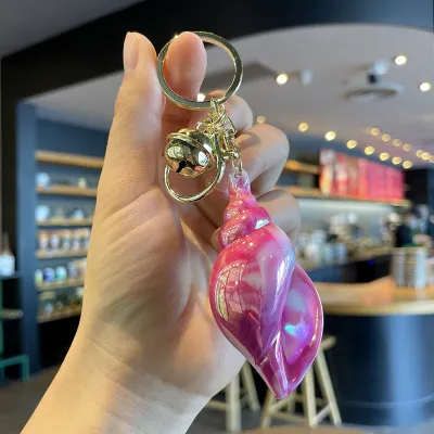 Women Fashion Electroplated Acrylic Conch Pendant Keychain