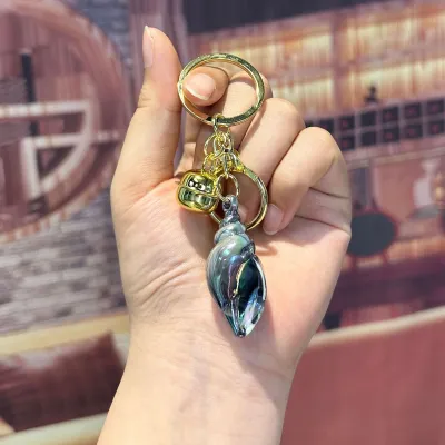 Women Fashion Electroplated Acrylic Conch Pendant Keychain