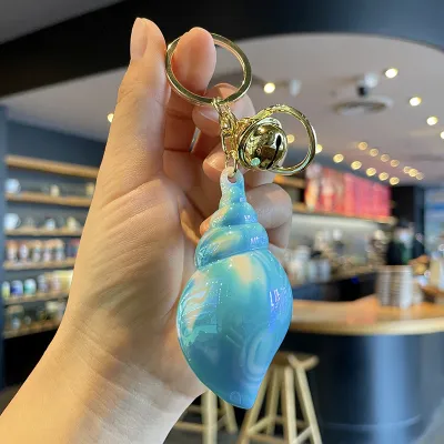 Women Fashion Electroplated Acrylic Conch Pendant Keychain