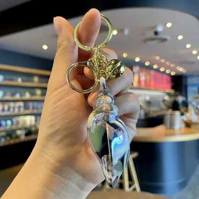 Women Fashion Electroplated Acrylic Conch Pendant Keychain