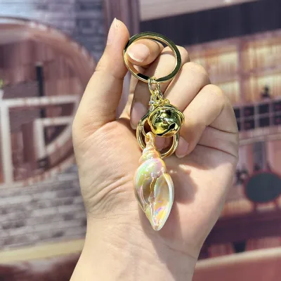 Women Fashion Electroplated Acrylic Conch Pendant Keychain