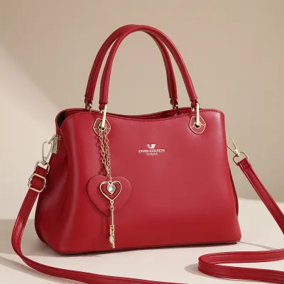 Women Fashion Casual Large Capacity PU Handbag with Zipper Closure