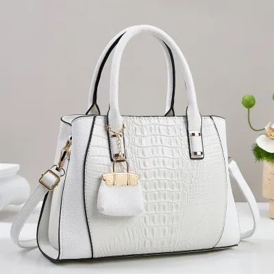 Women Fashion Casual Crocodile Grain Tote Bag Handbag