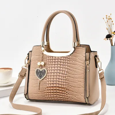 Women Fashion Casual Crocodile Grain Large Handbag Tote