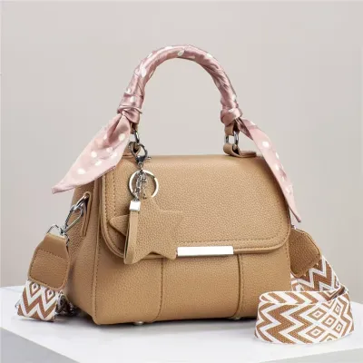 Women Fashion Casual Solid Color Small Square PU Handbag