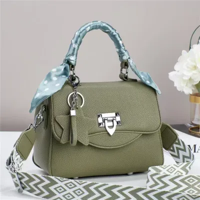 Women Fashion Casual Solid Color Large Capacity Small Square PU Handbag