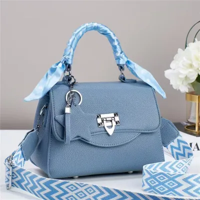 Women Fashion Casual Solid Color Large Capacity Small Square PU Handbag