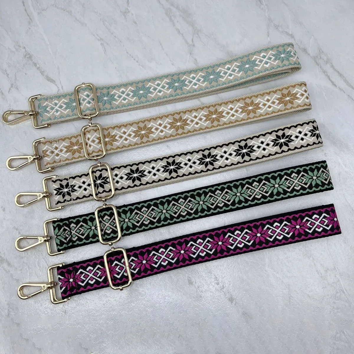 Women Fashion Printed Adjustable Wide Shoulder Strap Bag Accessories