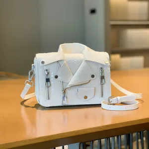 Women Fashion Creative Solid Color Rivet Small Square Shoulder Bag