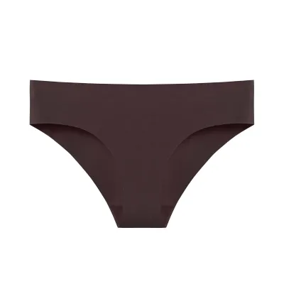 Women Fashion Solid Color Simple Ice Silk Seamless Low Waist Breathable Panties