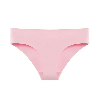 Women Fashion Solid Color Simple Ice Silk Seamless Low Waist Breathable Panties