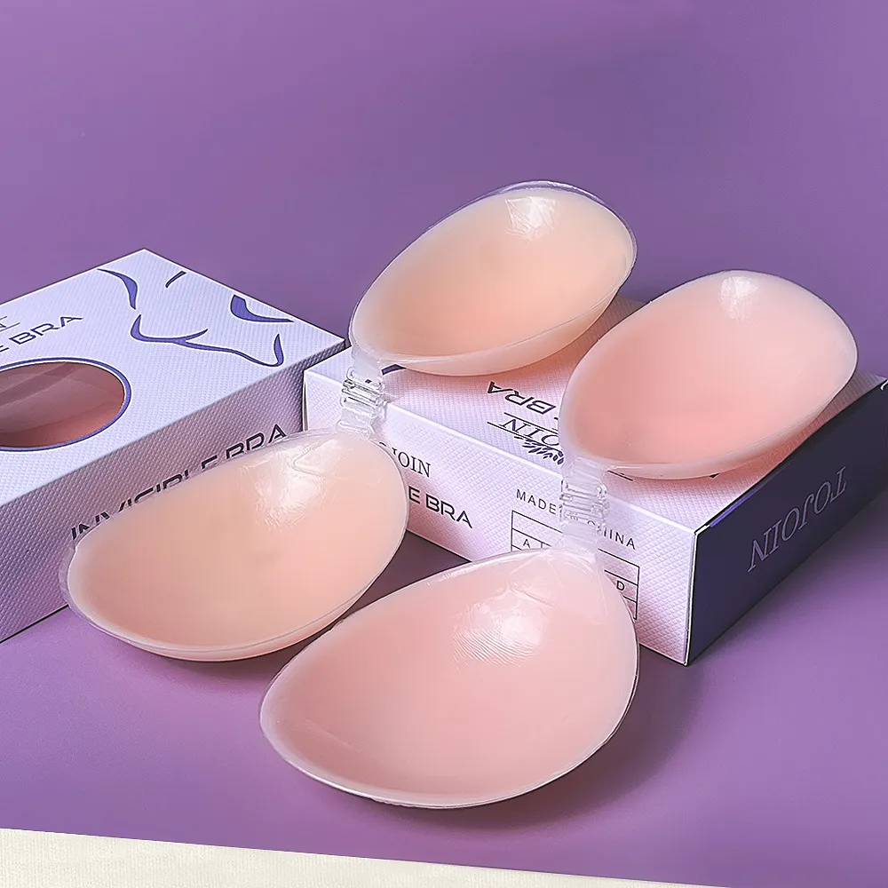 Women Fashion Solid Color Double Thickness Silicone Invisible Nipple Covers