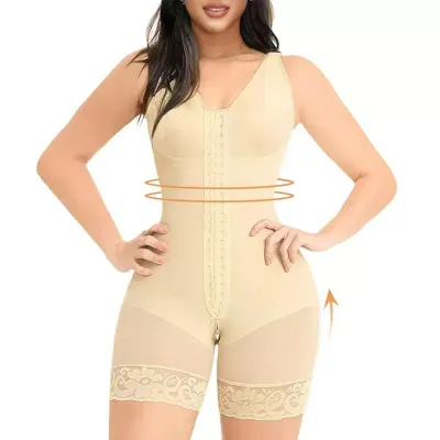 Women's Solid Color Double-Layer Belly-Breasted Shapewear Bodysuit