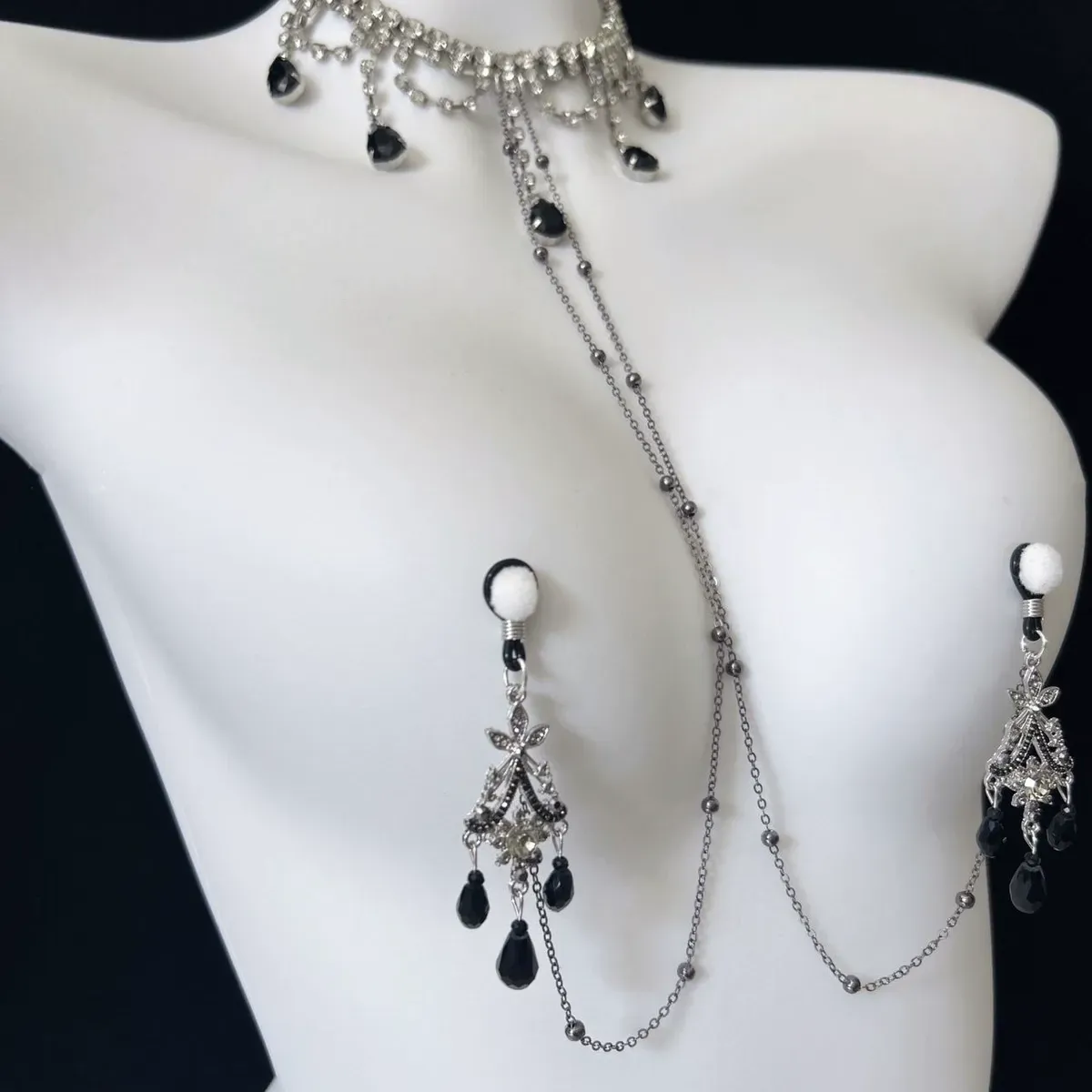 Adult Sex Rhinestone Collar Milk Clip BDSM Lingerie Accessories