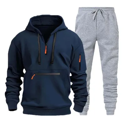 Men Casual Sport Long Sleeve Hoodies Pants Sets