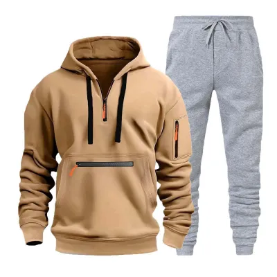 Men Casual Sport Long Sleeve Hoodies Pants Sets