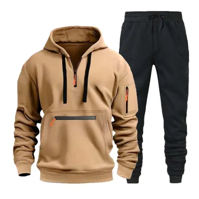 Men Casual Sport Long Sleeve Hoodies Pants Sets