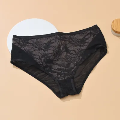Women Fashion Plus Size Mesh Breathable Lace Underwear