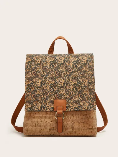 Women Fashion Retro Ethnic Style Printed Large Capacity Backpack