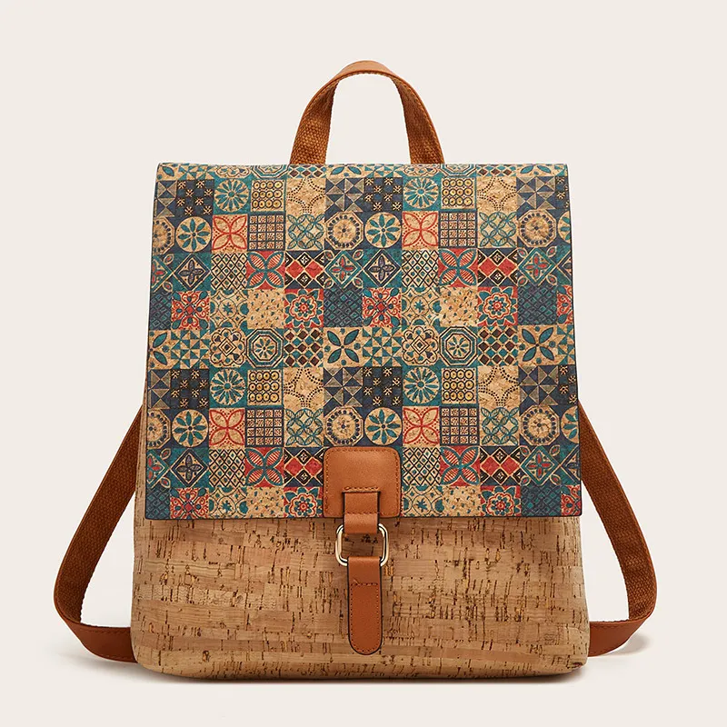 Women Fashion Retro Ethnic Style Printed Large Capacity Backpack
