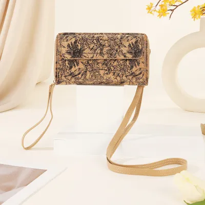 Women Ethnic Style Cork Printed Dual-Use Portable Multi-Functional Crossbody Bag