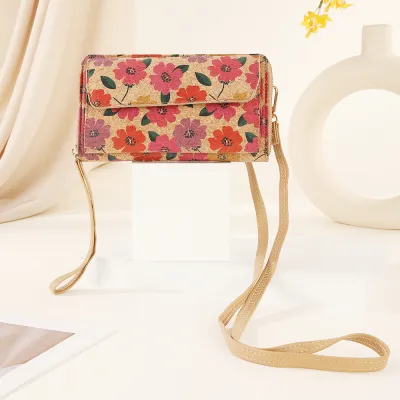 Women Ethnic Style Cork Printed Dual-Use Portable Multi-Functional Crossbody Bag