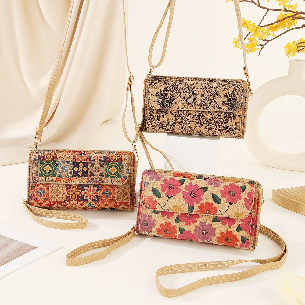 Women Ethnic Style Cork Printed Dual-Use Portable Multi-Functional Crossbody Bag