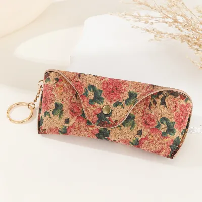 Women Fashion Ethnic Style Cork Printed Portable Sunglasses Box