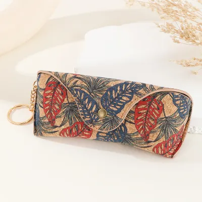 Women Fashion Ethnic Style Cork Printed Portable Sunglasses Box