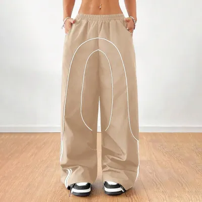 Women Casual Loose Pants in Polyester Woven Fabric