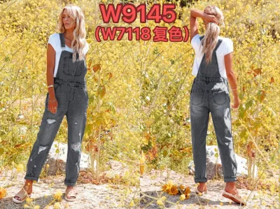 Women Casual Ripped Denim Overalls