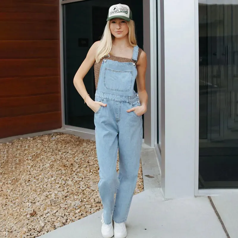 Women Casual Loose Denim Suspenders Overalls