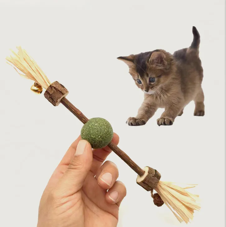 Raffia Grass Menthol Ball Molar Teeth Cleaning Cat Toys with Natural Catnip